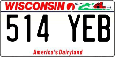 WI license plate 514YEB