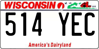WI license plate 514YEC