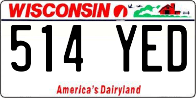 WI license plate 514YED