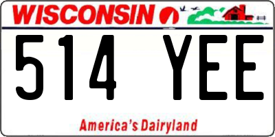 WI license plate 514YEE
