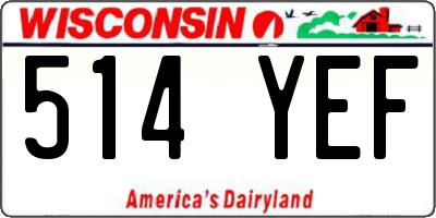 WI license plate 514YEF