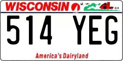 WI license plate 514YEG