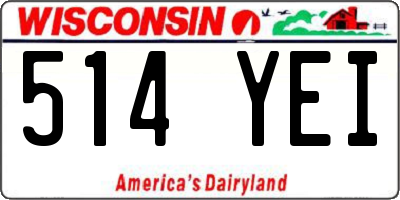 WI license plate 514YEI