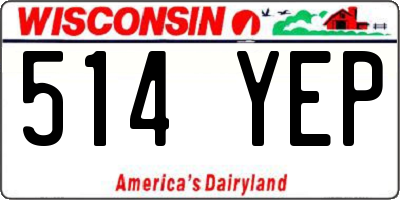 WI license plate 514YEP