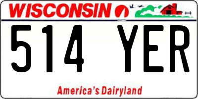 WI license plate 514YER