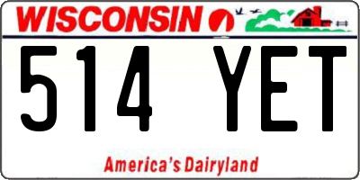 WI license plate 514YET