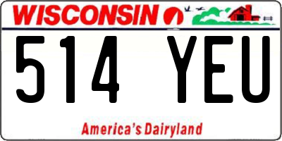 WI license plate 514YEU