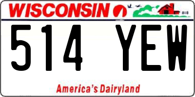WI license plate 514YEW