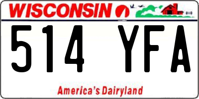 WI license plate 514YFA