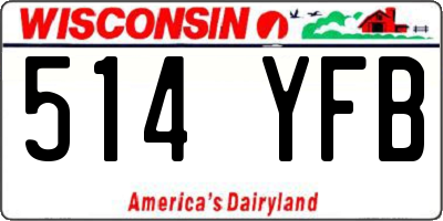 WI license plate 514YFB