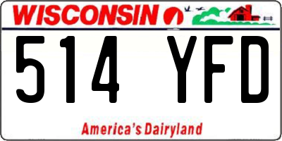 WI license plate 514YFD