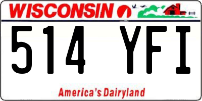 WI license plate 514YFI