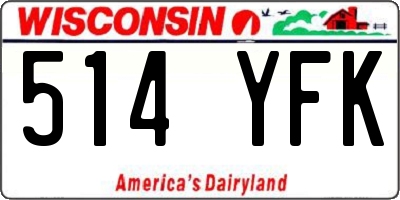 WI license plate 514YFK
