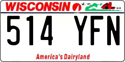 WI license plate 514YFN