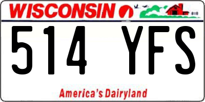 WI license plate 514YFS
