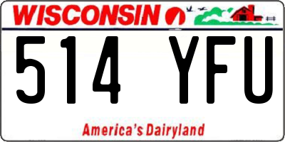 WI license plate 514YFU