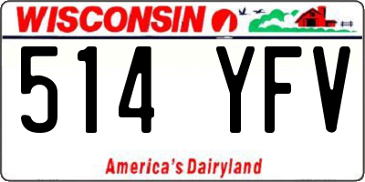 WI license plate 514YFV