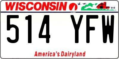 WI license plate 514YFW