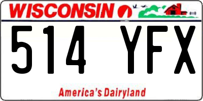WI license plate 514YFX