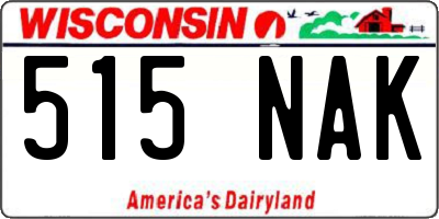 WI license plate 515NAK