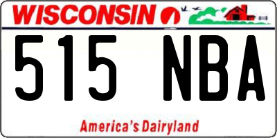 WI license plate 515NBA