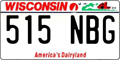 WI license plate 515NBG