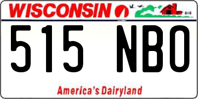 WI license plate 515NBO