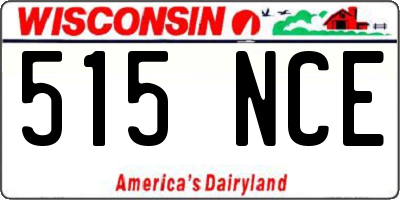 WI license plate 515NCE