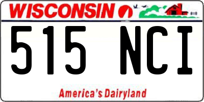 WI license plate 515NCI