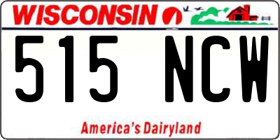 WI license plate 515NCW