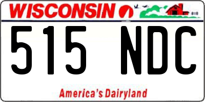 WI license plate 515NDC
