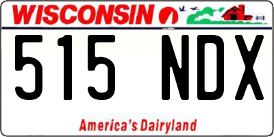 WI license plate 515NDX