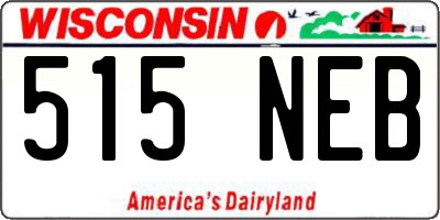 WI license plate 515NEB