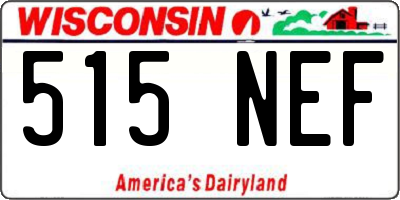 WI license plate 515NEF