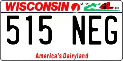 WI license plate 515NEG