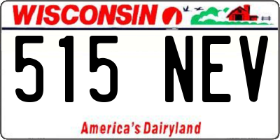 WI license plate 515NEV