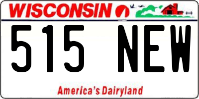WI license plate 515NEW