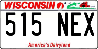 WI license plate 515NEX