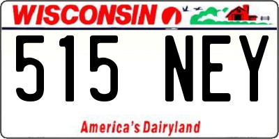 WI license plate 515NEY
