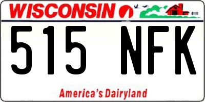 WI license plate 515NFK