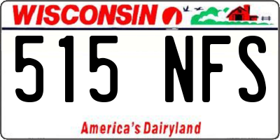 WI license plate 515NFS