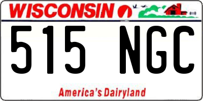 WI license plate 515NGC