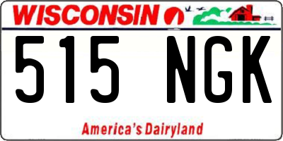 WI license plate 515NGK