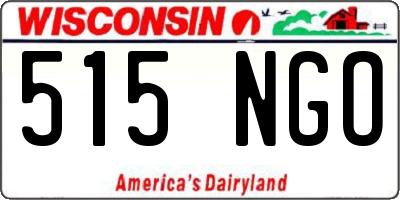 WI license plate 515NGO