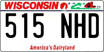 WI license plate 515NHD