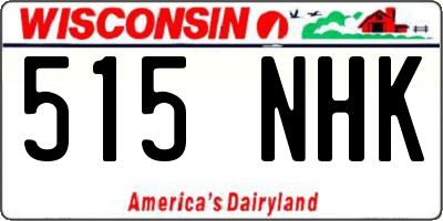 WI license plate 515NHK