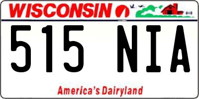 WI license plate 515NIA