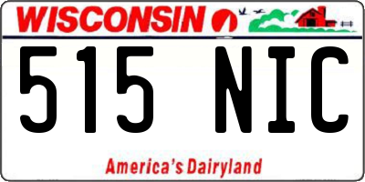 WI license plate 515NIC