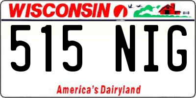 WI license plate 515NIG