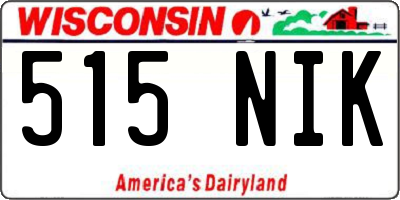WI license plate 515NIK
